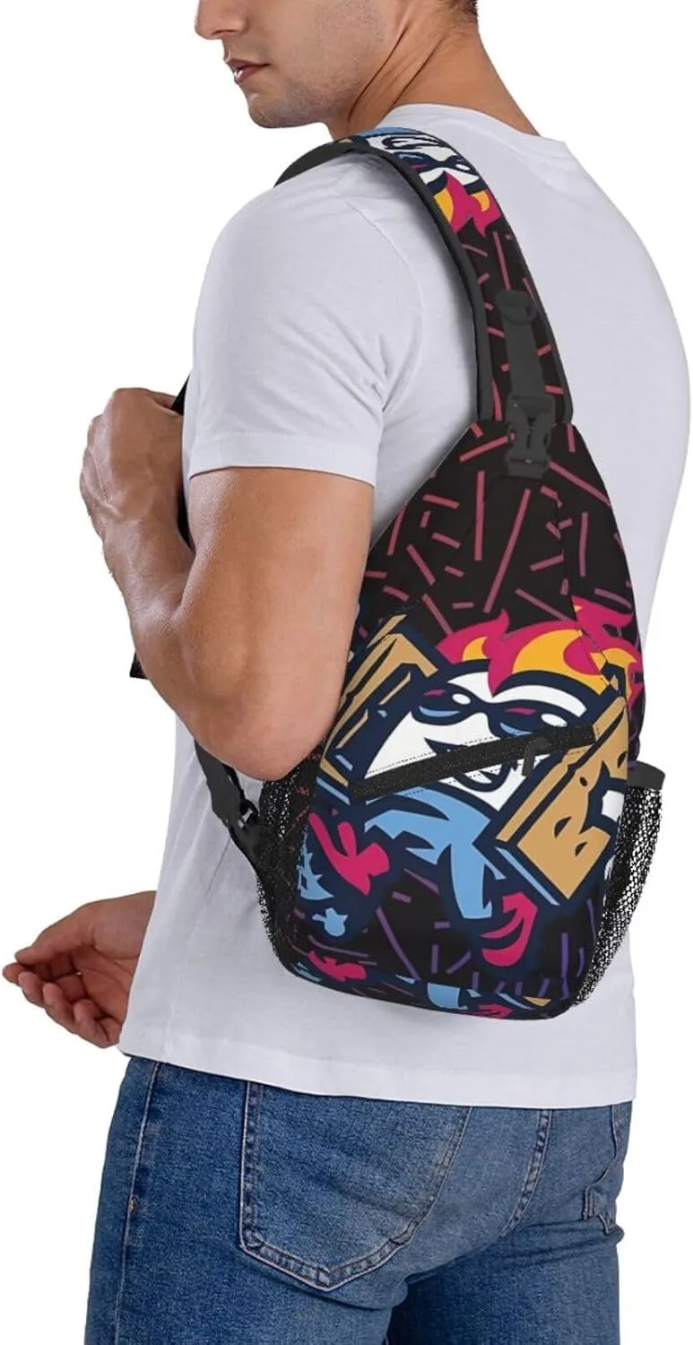 Rocky Mountain Vibes Crossbody For Men Women Sling Chest Bag Shoulder Bag Lightweight One Strap Backpack Multipurpose Travel Hiking Daypack