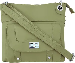 Roma Leathers Inc Women's Crossbody Bag, Olive Green, One Size