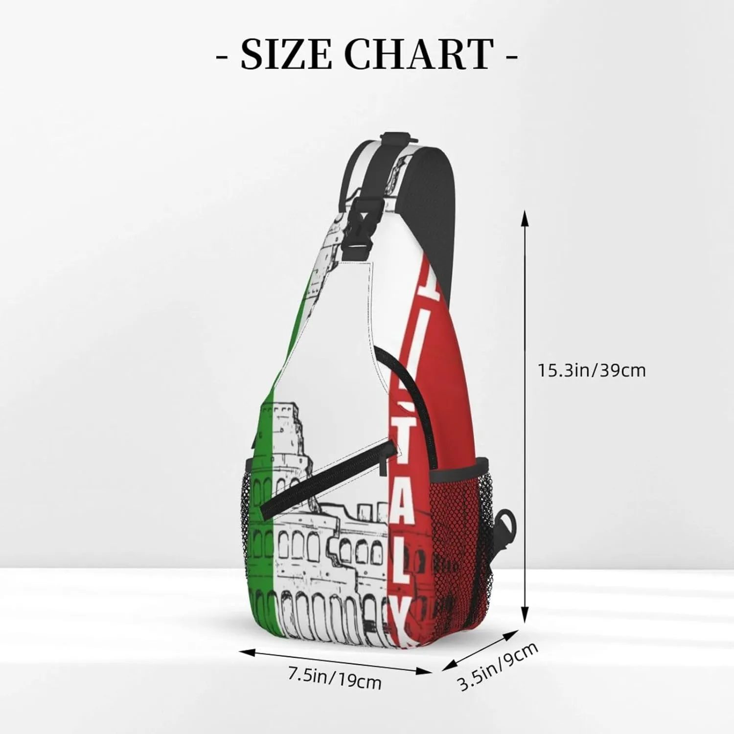 Roman Colosseum Italian Crossbody Backpack Dachshunds Dog Chest Bag Lightweight One Strap Backpack Multipurpose Travel Hiking For Men Women