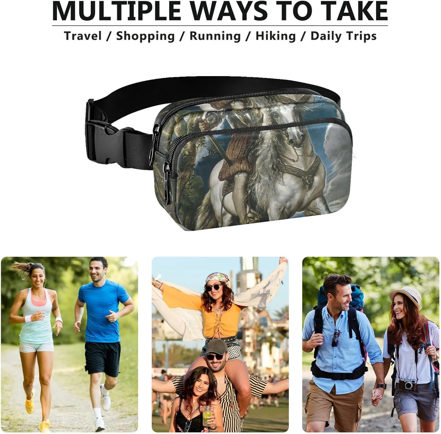 Rubens Equestrian Duke Lerma Fanny Pack for Women Hip Pouch Belt Bag Waterproof Neon Cross Body Waist Purse