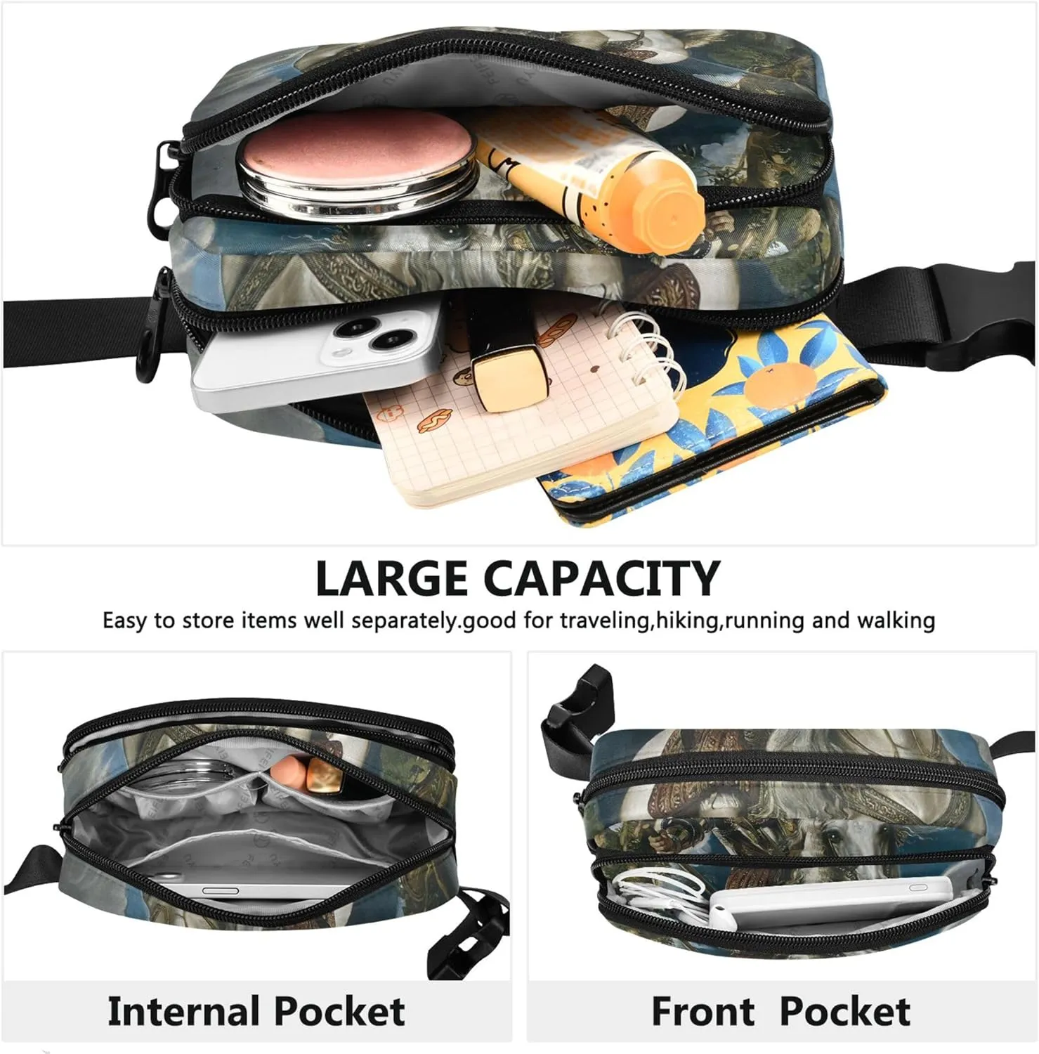 Rubens Equestrian Duke Lerma Fanny Pack for Women Hip Pouch Belt Bag Waterproof Neon Cross Body Waist Purse