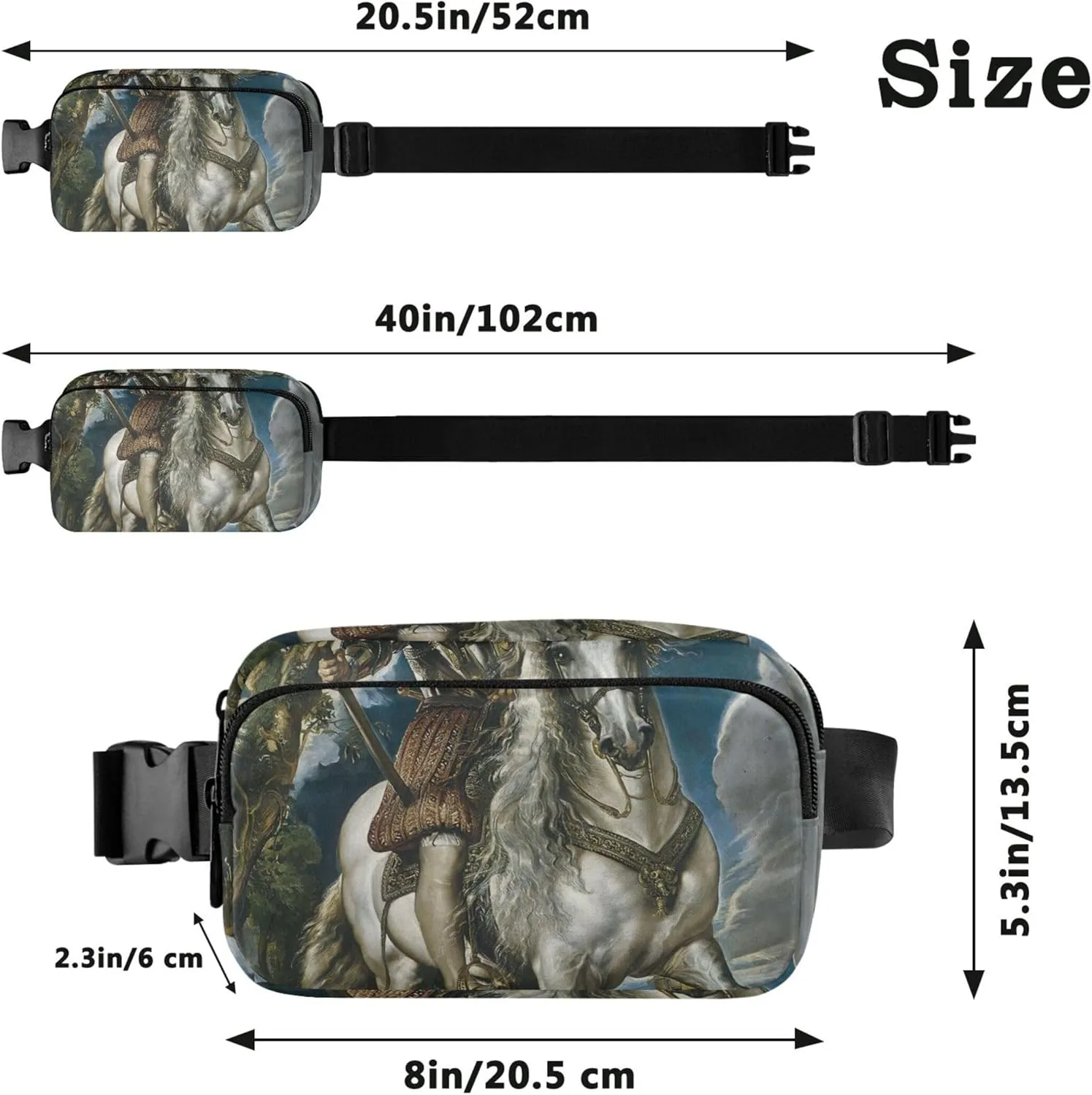 Rubens Equestrian Duke Lerma Fanny Pack for Women Hip Pouch Belt Bag Waterproof Neon Cross Body Waist Purse