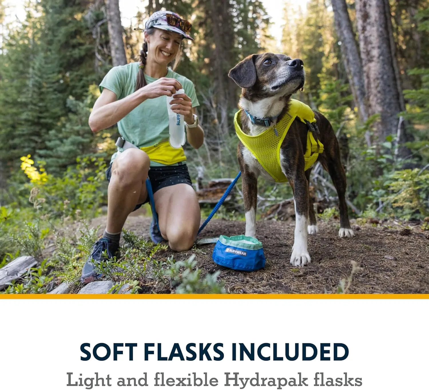 Ruffwear, Trail Runner Running Vest, with Hydration Bladder, Blue Pool, Medium