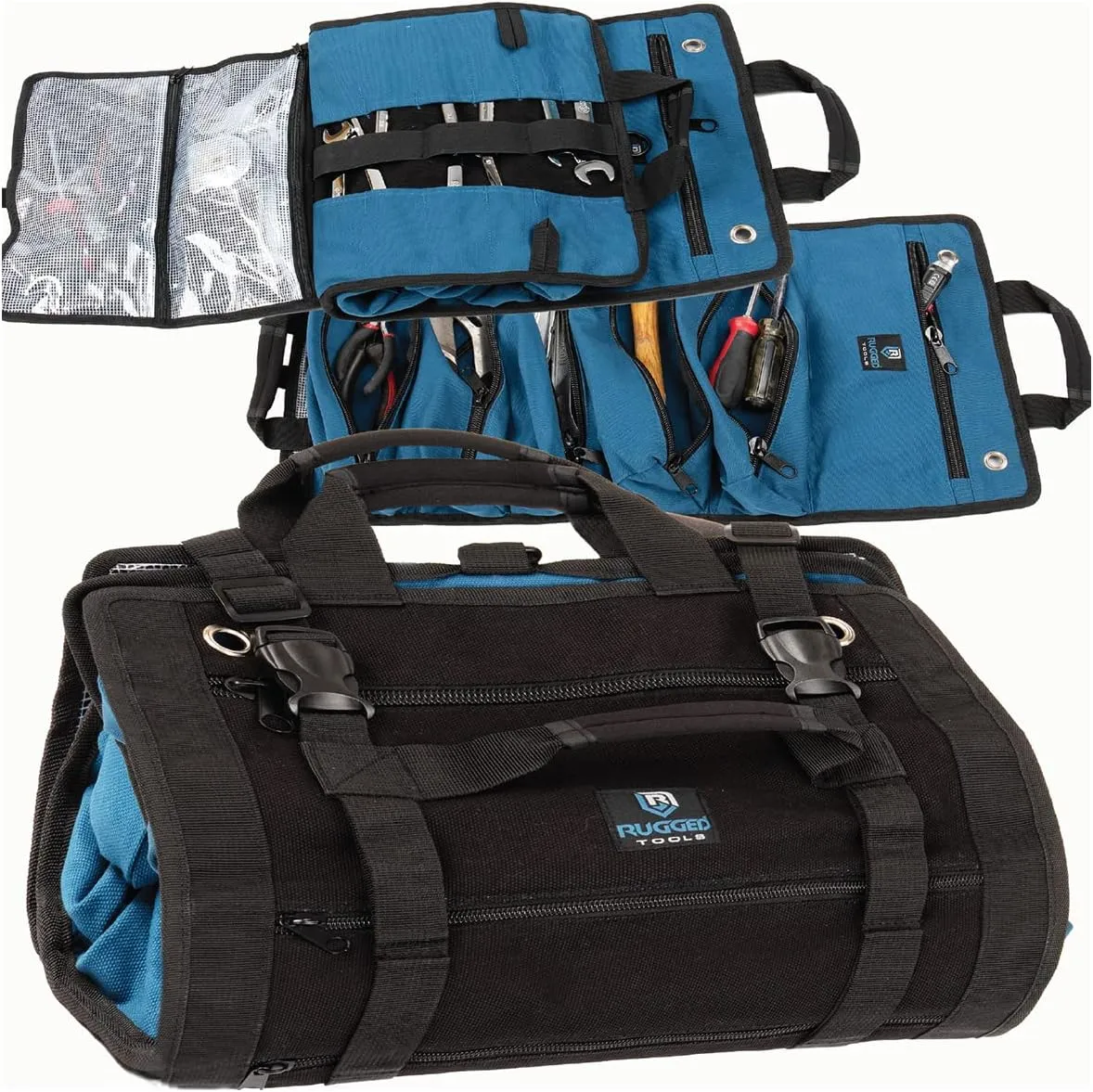 Rugged Tools Titan23-XL Tool Roll - Wrench Roll & Organizer - Canvas Tool Bag & Tool Pouch for Electrician, HVAC, Plumber, Carpenter or Auto Mechanic