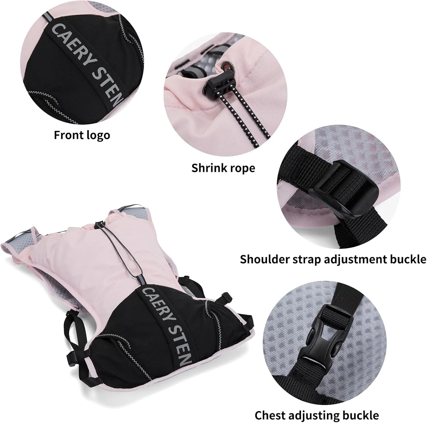 Running Backpack, Hydration Backpack, with 1.5L Water Bag, Suitable for Hiking, Cross-Country, Marathon, Triathlon, Suitable for Both Men and Women