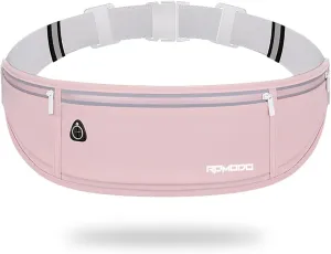Running Belt Fanny Pack for Women，Water Resistant Large Capacity Waist Pack for iPhone 16 15 14 13 Samsung，Lightweight Running Phone Holder，Slim Money Belt Running Pouch for Hiking Outdoor Pink