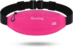 Running Belt Waist Pack - Running Fanny Pack for Women & Men - Hiking Cycling Workout Belt Bag - Whole Bag Reflective Runner Pouch - Waterproof Cell Phone Holder Rosy