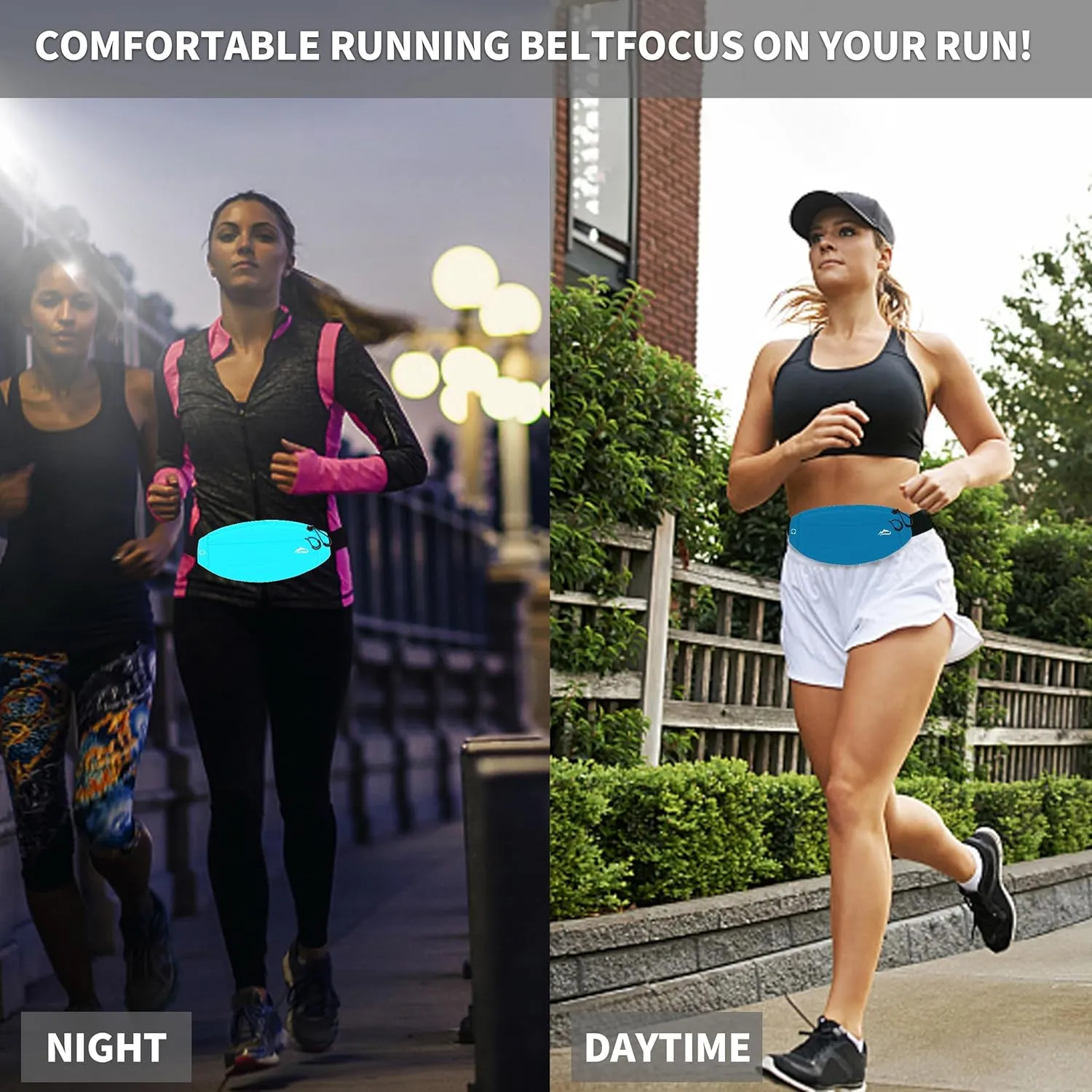 Running Fanny Pack Whole Bag Reflective, Running belt for Women &Men,Sweatproof Phone Holder Workout, Running Waist Pack (blue)