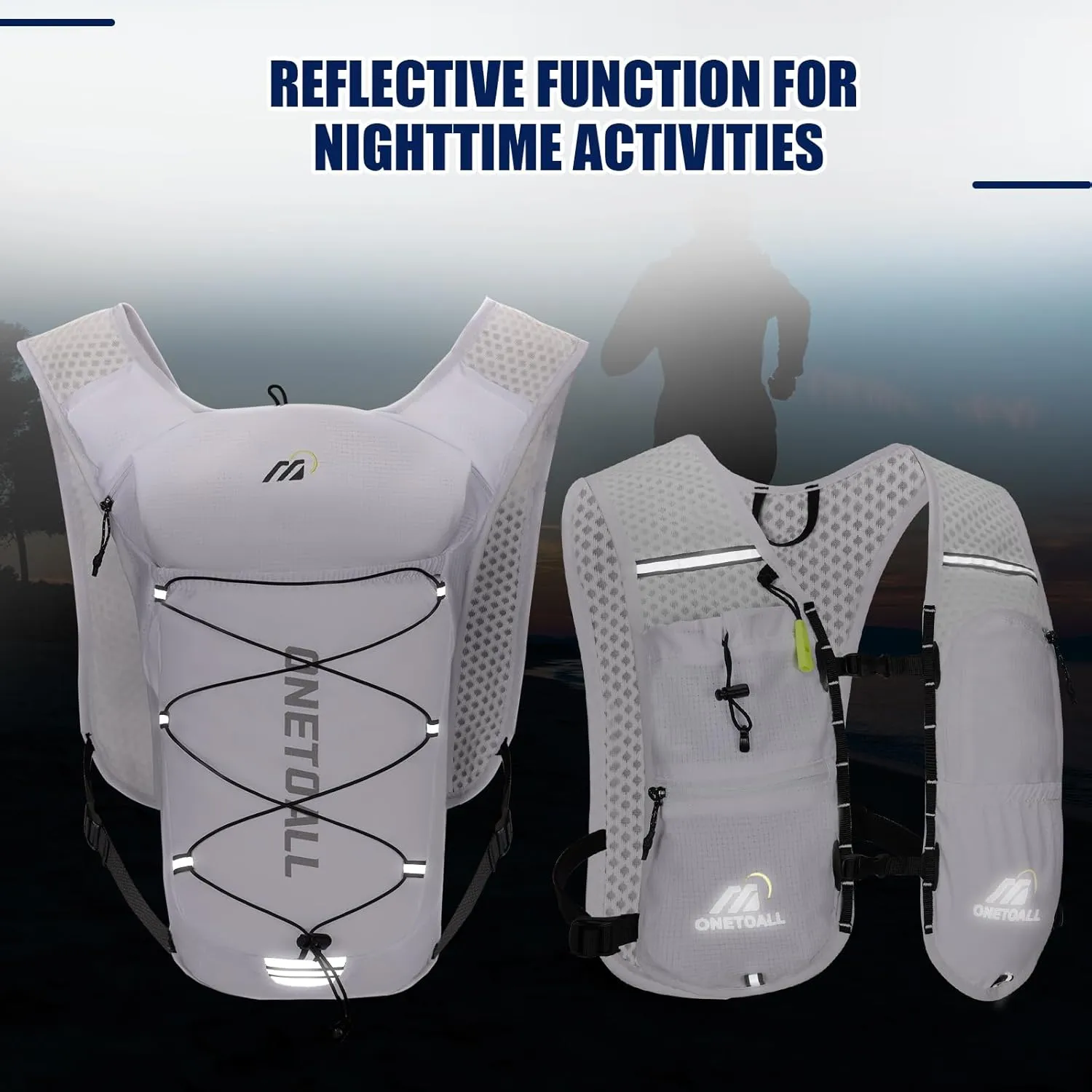 Running Vest for Women & Men, Lightweight 150g Hydration Backpack with 2L Leak-Proof Water Bladder, 6L Pack for Trail Running, Marathon, Hiking, Cycling, Jogging, Adjustable Fit