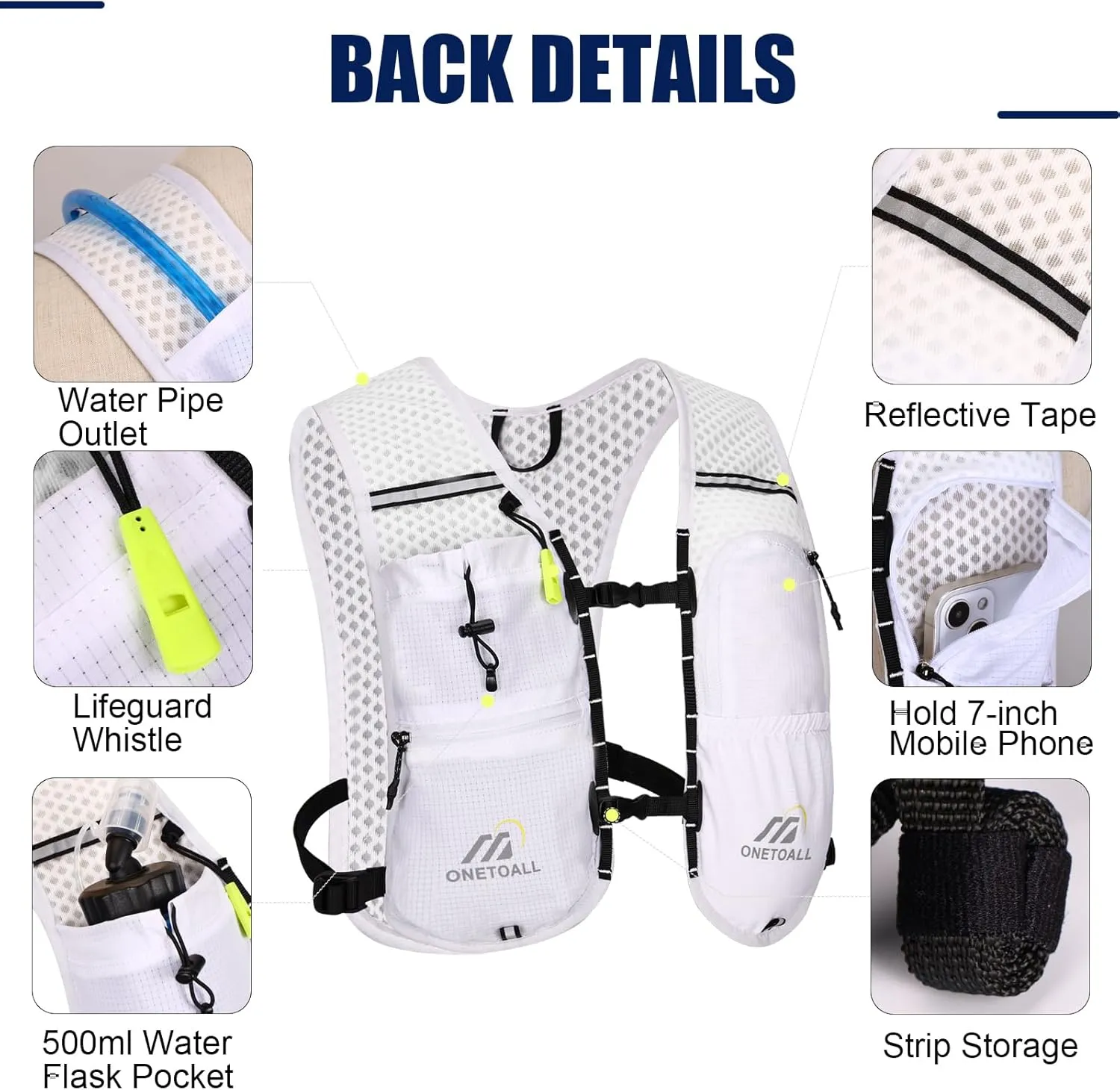 Running Vest for Women & Men, Lightweight 150g Hydration Backpack with 2L Leak-Proof Water Bladder, 6L Pack for Trail Running, Marathon, Hiking, Cycling, Jogging, Adjustable Fit