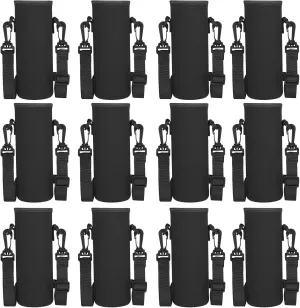 Sabary 12 Pcs Water Bottle Sleeve with Shoulder Strap 25oz Sublimation Water Bottle Holder Carrier Pouch Adjustable Sling Bag for Boys Girls(Black)