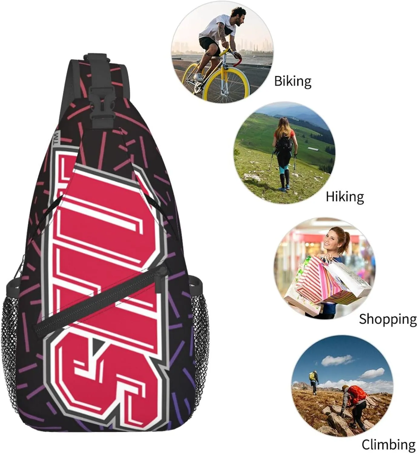 Sacred Heart University Small Crossbody Backpack Sling Bag For Men Women Mini One Shoulder Chest Bags Gym Sport Travel Hiking Daypack