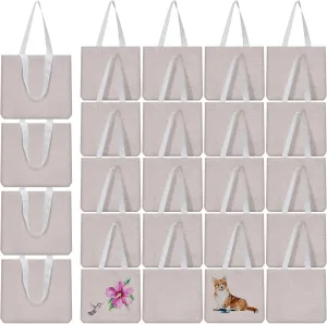 Sadnyy Mini Tote Bag Bulk Blank Small Canvas Tote Bag Goody Gift Sacks for DIY Crafts Kids Party Favors 8" x 8"