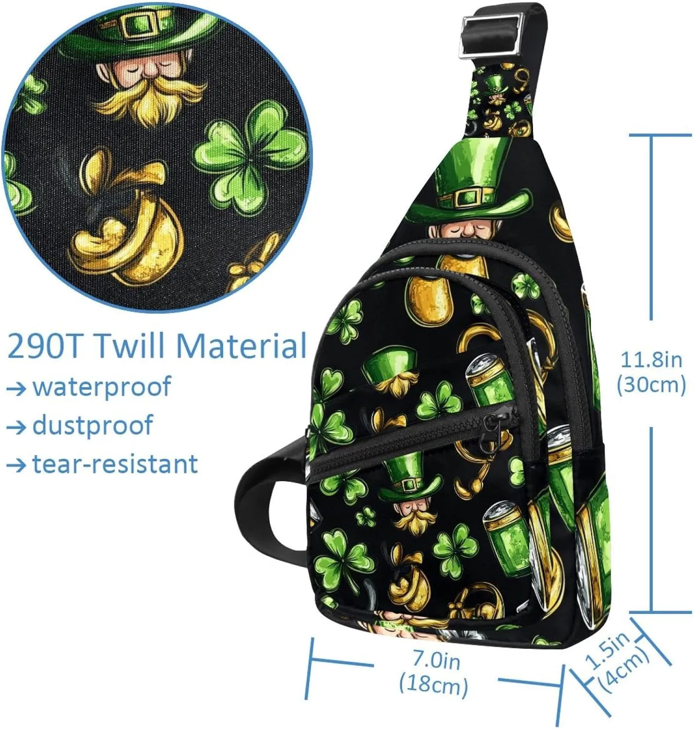 _Saint Patrick. Spring. March 17 (3) Sling Bag for Women Men Crossbody Shoulder Tote Blet Bags Backpack Fanny Pack Travel Purse