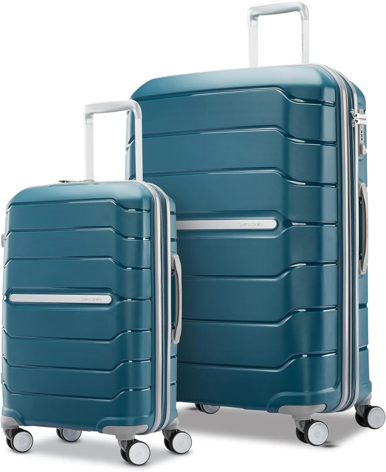 Samsonite Freeform Hardside Expandable Luggage with Spinners, Dark Teal, 2PC SET (Carry-on/Large)