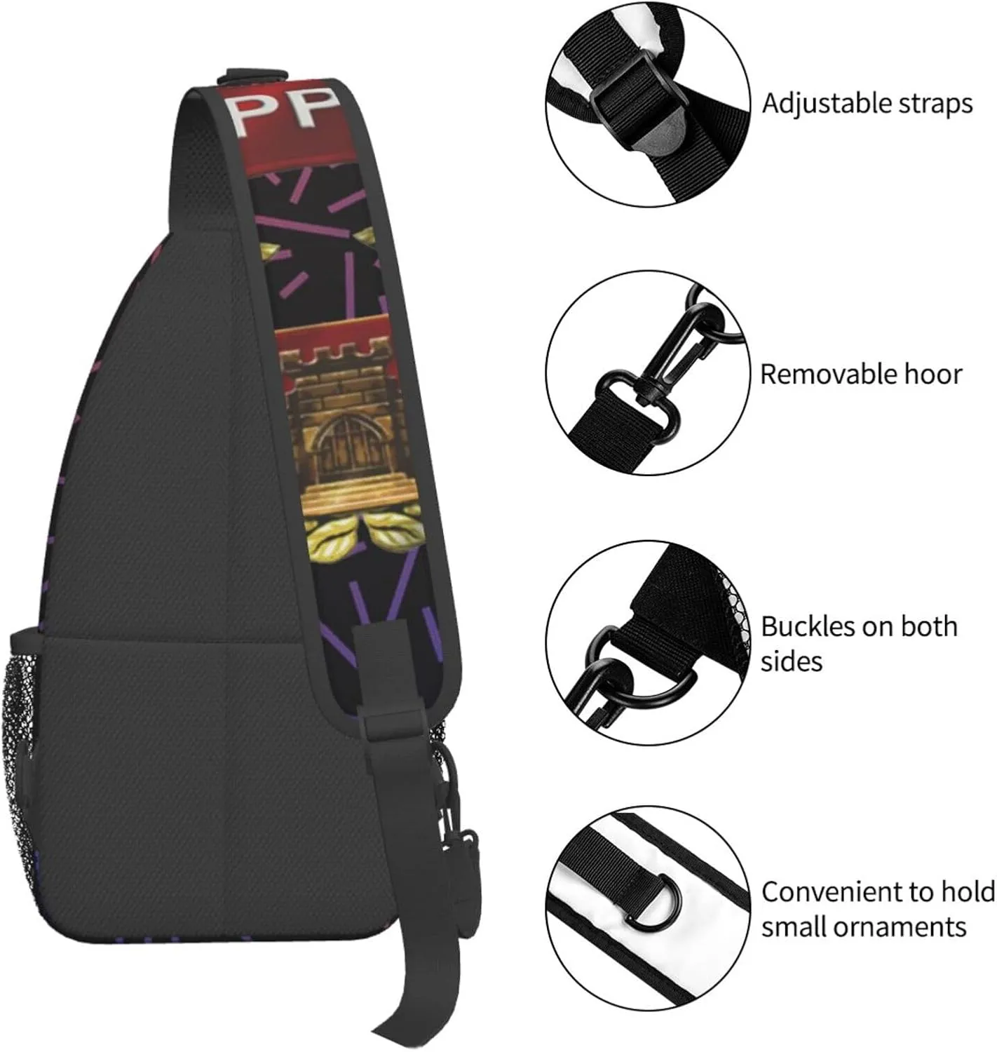 Sapper Tab W Combat Engineer Badge Crossbody For Men Women Sling Chest Bag Shoulder Bag Lightweight One Strap Backpack Multipurpose Travel Hiking Daypack