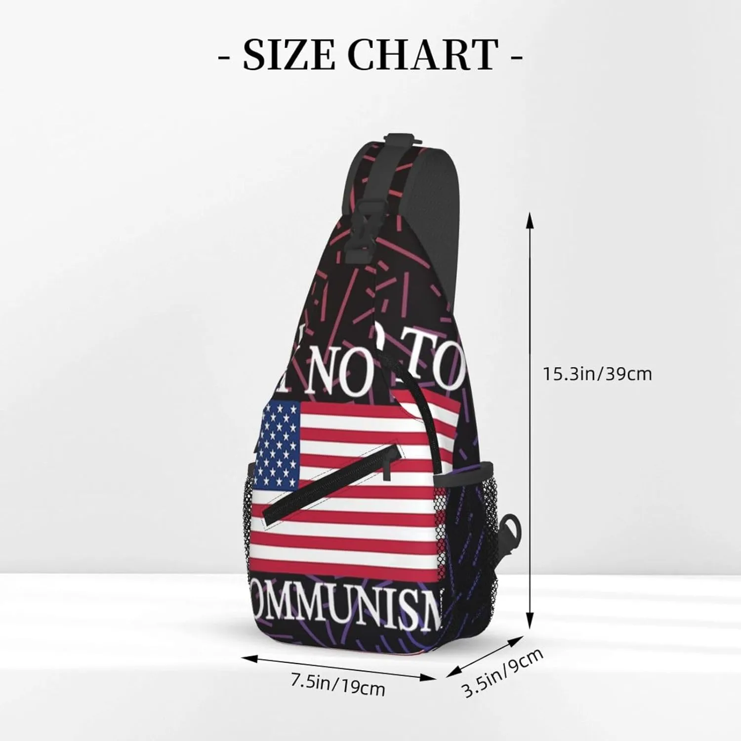 Say No To Communism Crossbody For Men Women Sling Chest Bag Shoulder Bag Lightweight One Strap Backpack Multipurpose Travel Hiking Daypack
