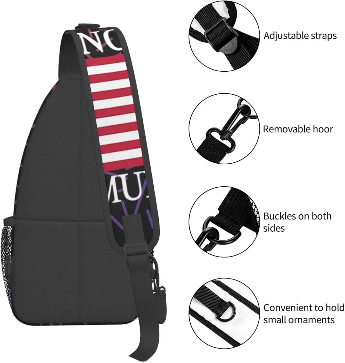 Say No To Communism Crossbody For Men Women Sling Chest Bag Shoulder Bag Lightweight One Strap Backpack Multipurpose Travel Hiking Daypack