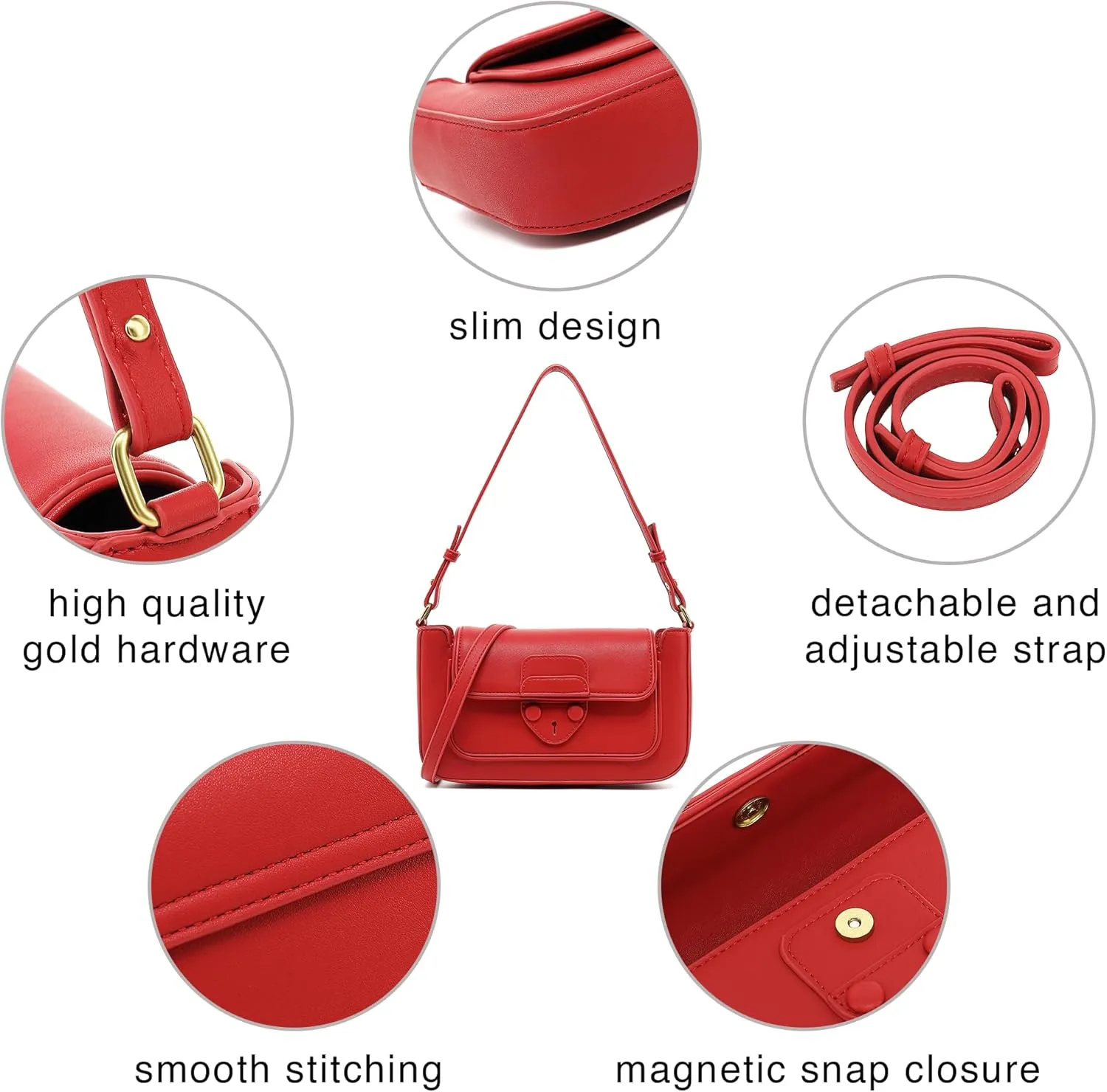 Scarleton Crossbody Bags for Women, Purses for Women, Lightweight Shoulder Bag Purse, Crossbody Bag with 2 Straps, H2087
