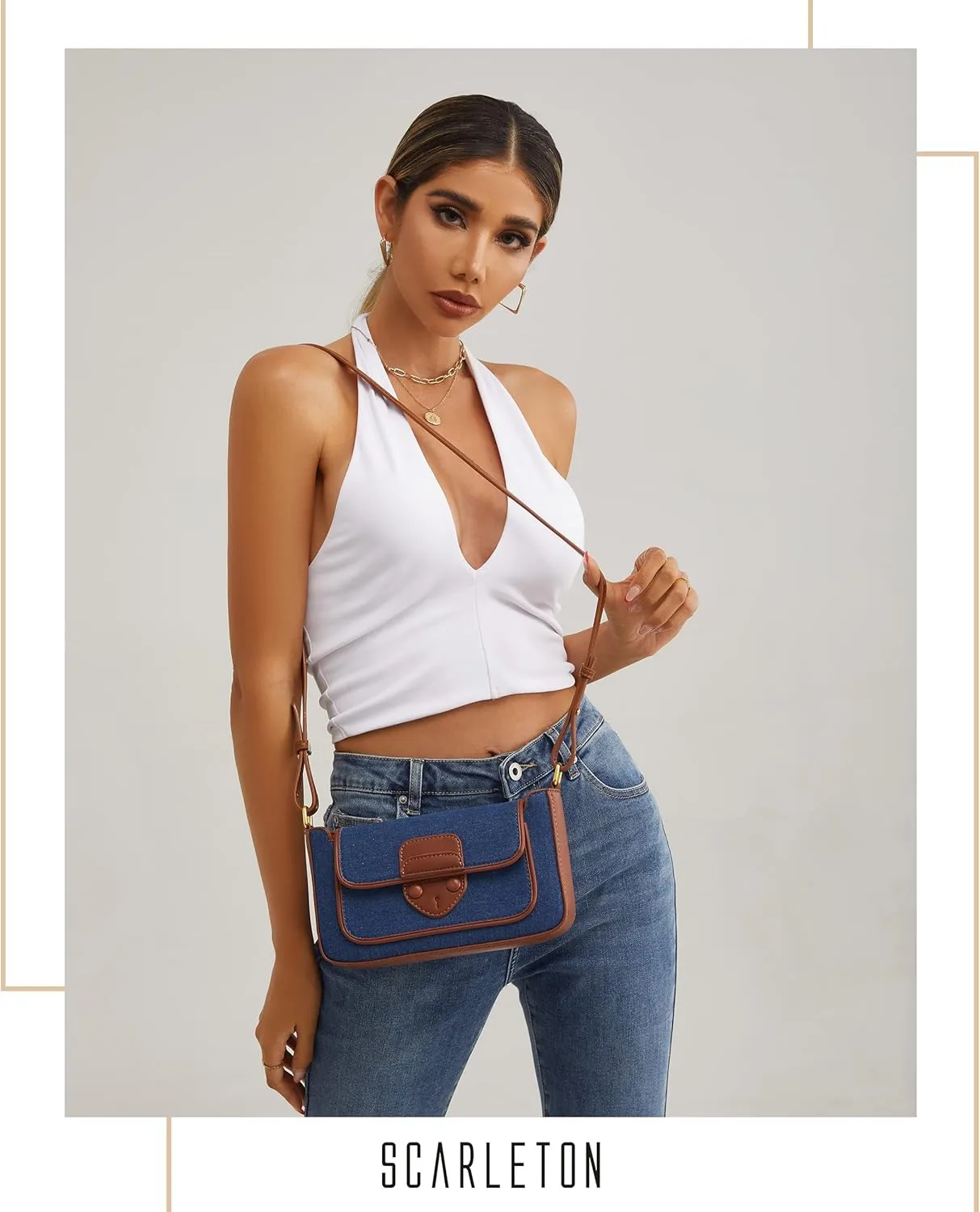 Scarleton Crossbody Bags for Women, Purses for Women, Lightweight Shoulder Bag Purse, Crossbody Bag with 2 Straps, H2087