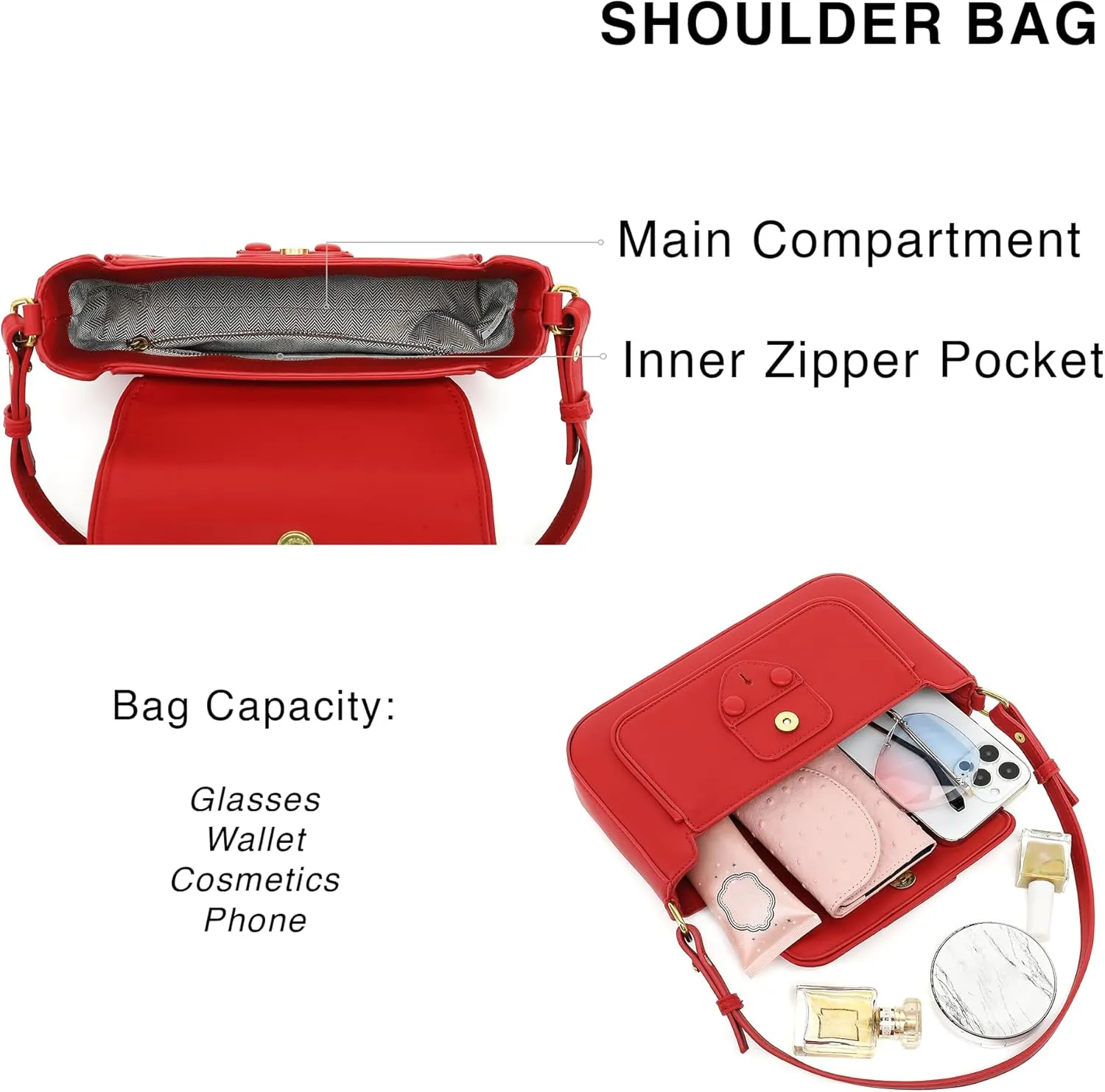 Scarleton Crossbody Bags for Women, Purses for Women, Lightweight Shoulder Bag Purse, Crossbody Bag with 2 Straps, H2087