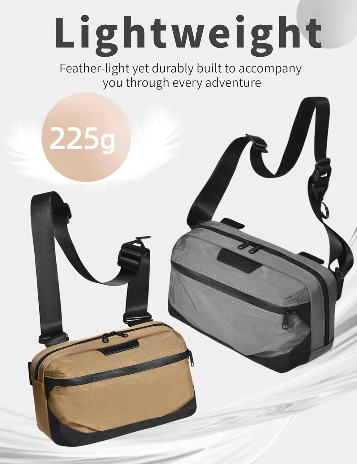 Schkleier Casual Crossbody Bag, Light weight Waist Belt Bag and Chest Bag, Waterproof Fanny Pack, for Men and Women, for Daily Use, Sprots,Traveling Running and Hikling