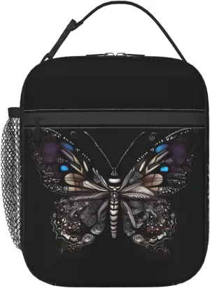 Science Butterfly Lunch Tote Bag,Food Handbags Case For Women Lunch Box Insulated Lunch Container