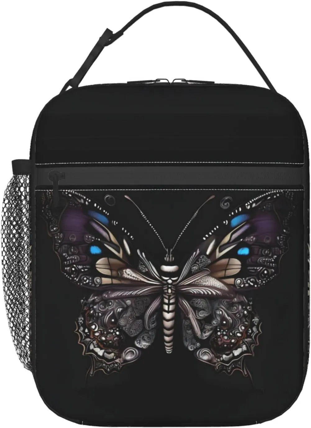 Science Butterfly Lunch Tote Bag,Food Handbags Case For Women Lunch Box Insulated Lunch Container