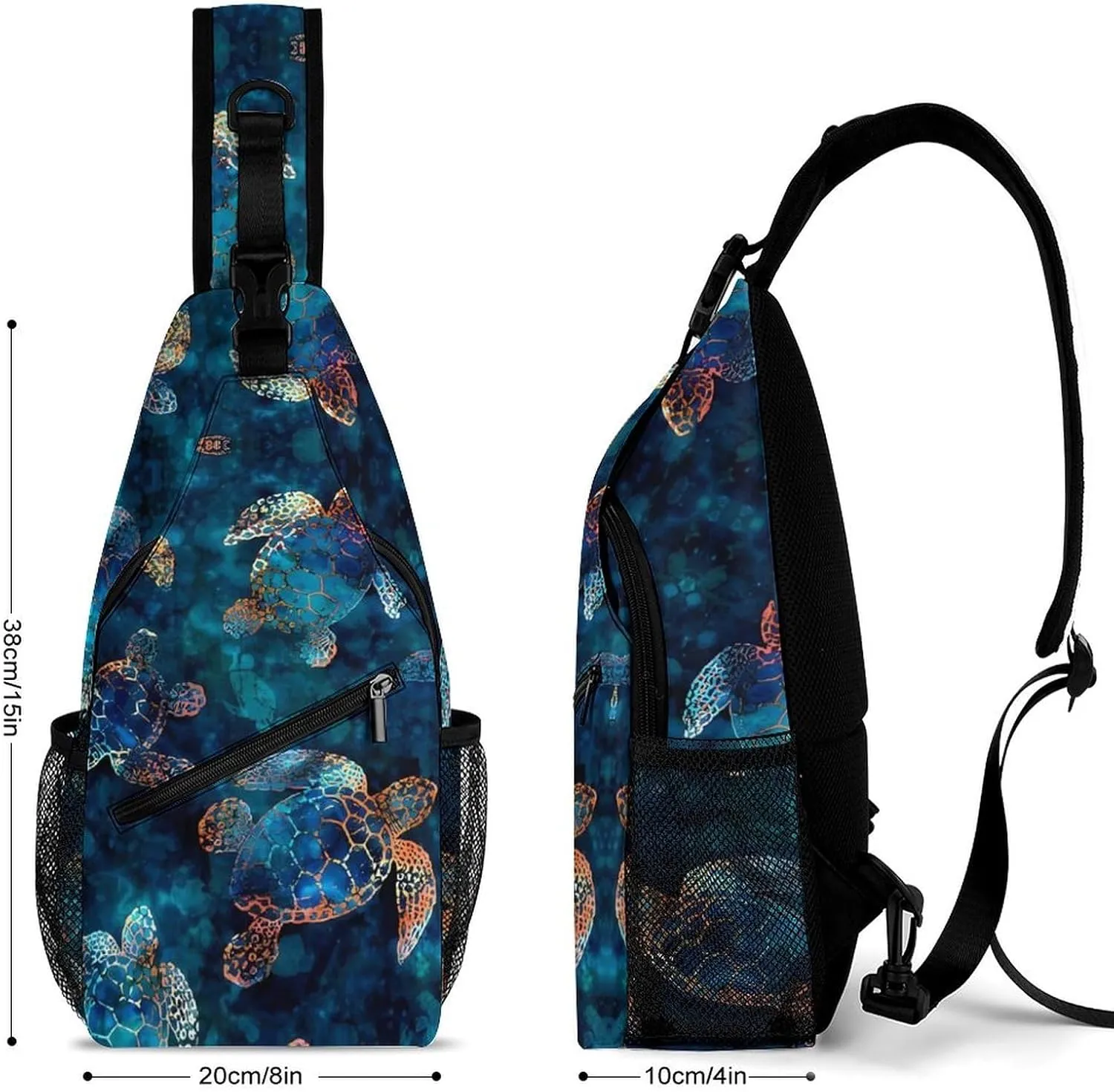 Sea Turtle Sling Backpack Man Womens Crossbody Backpack Chest Bag Cycling Daypack Travel Bag Small Cross Body Bags Sports Backpacks