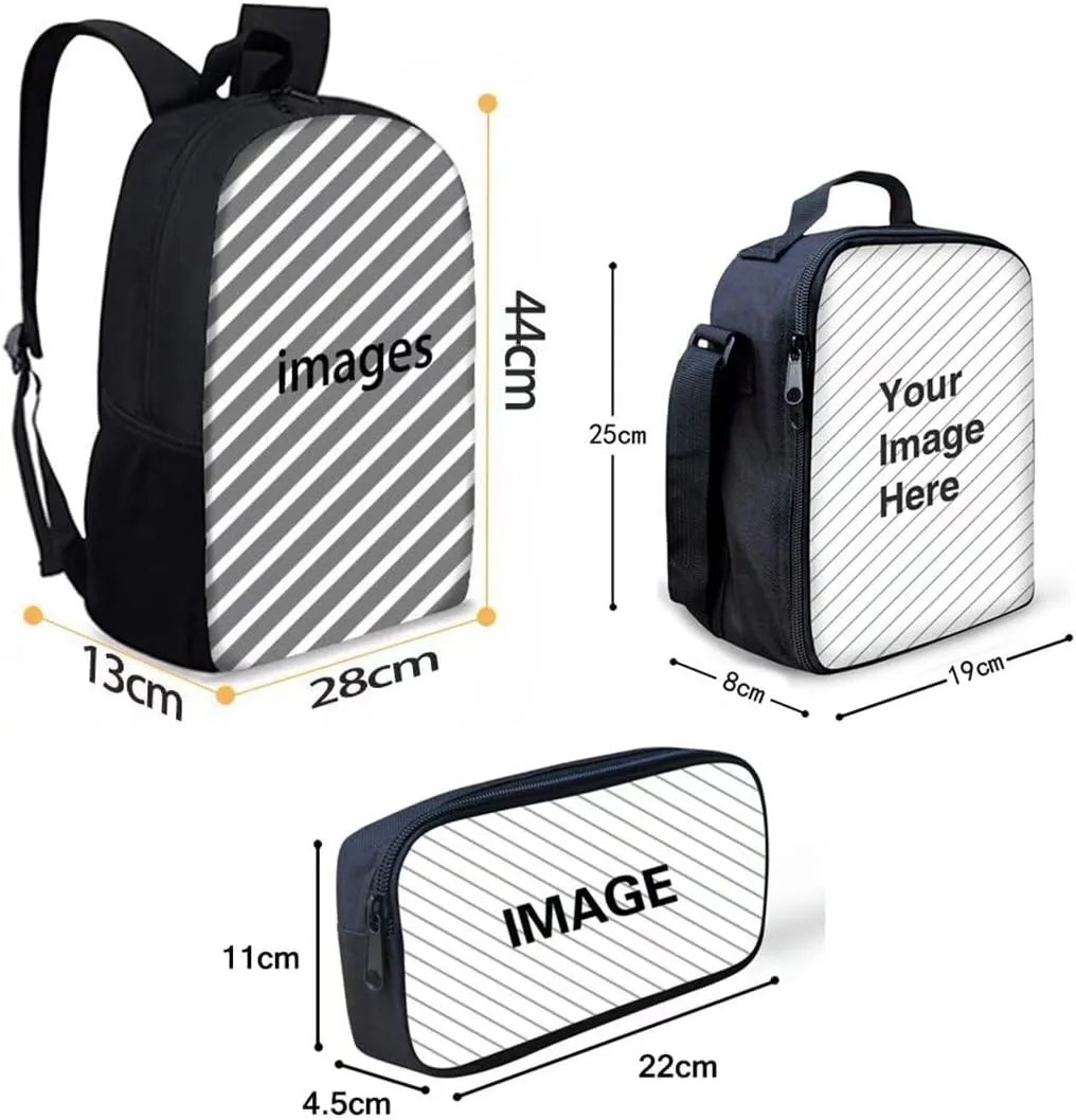 SEANATIVE Cute Cow Funny Design American Sunflower Flag Primary Junior School Backpack for Girls Women Large Capacity Bookbag Set with Lunch Bag
