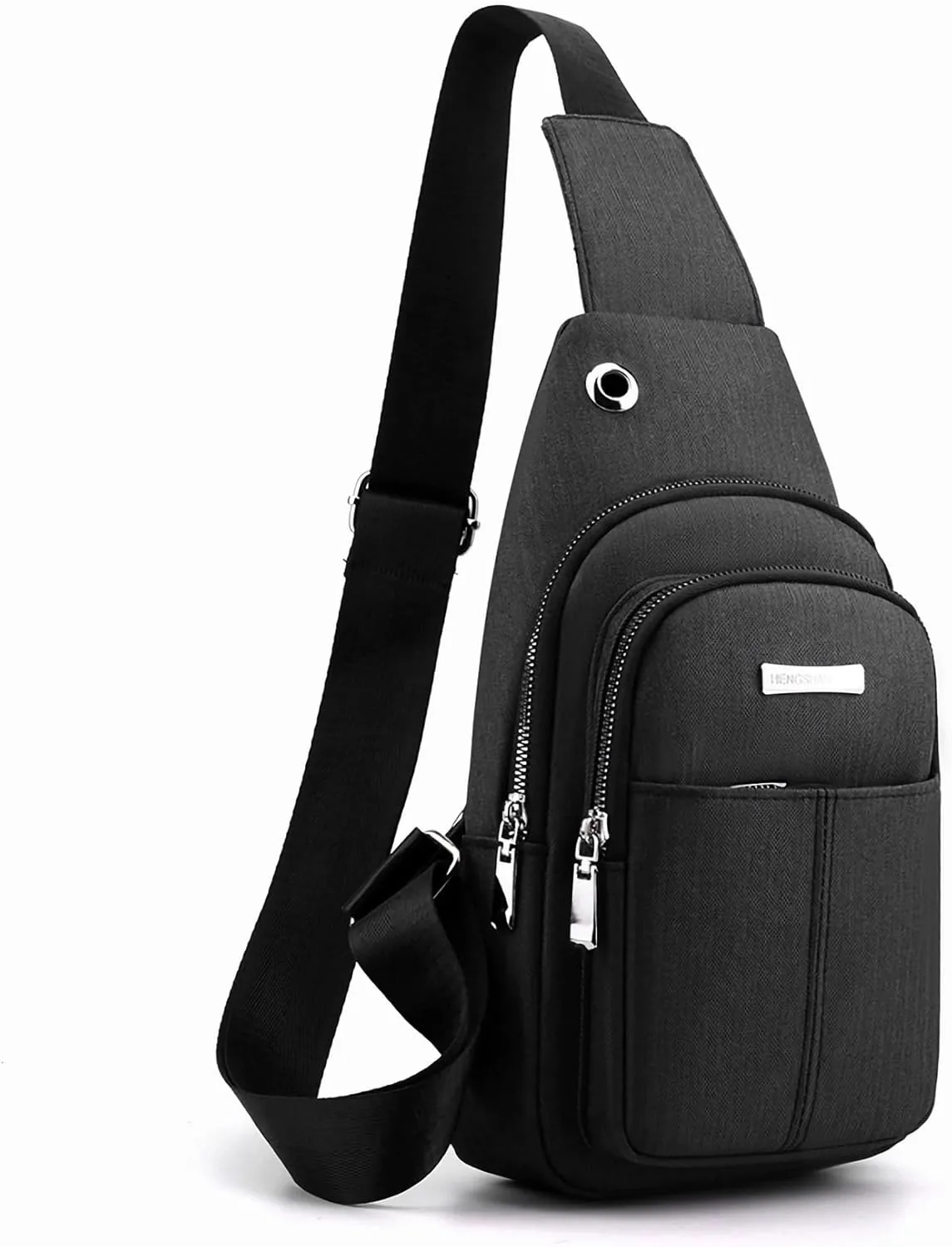 Seoky Rop Sling Bag for Men Women Crossbody Waterproof Travel Chest Bags Sling Backpack for Walking Hiking Black