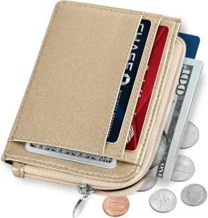 SERMAN BRANDS Wallet Women Zipper Rfid Blocking Small Compact Luxury Leather Pocket Wallet Ladies Mini Purse Credit Card Holder - Compact