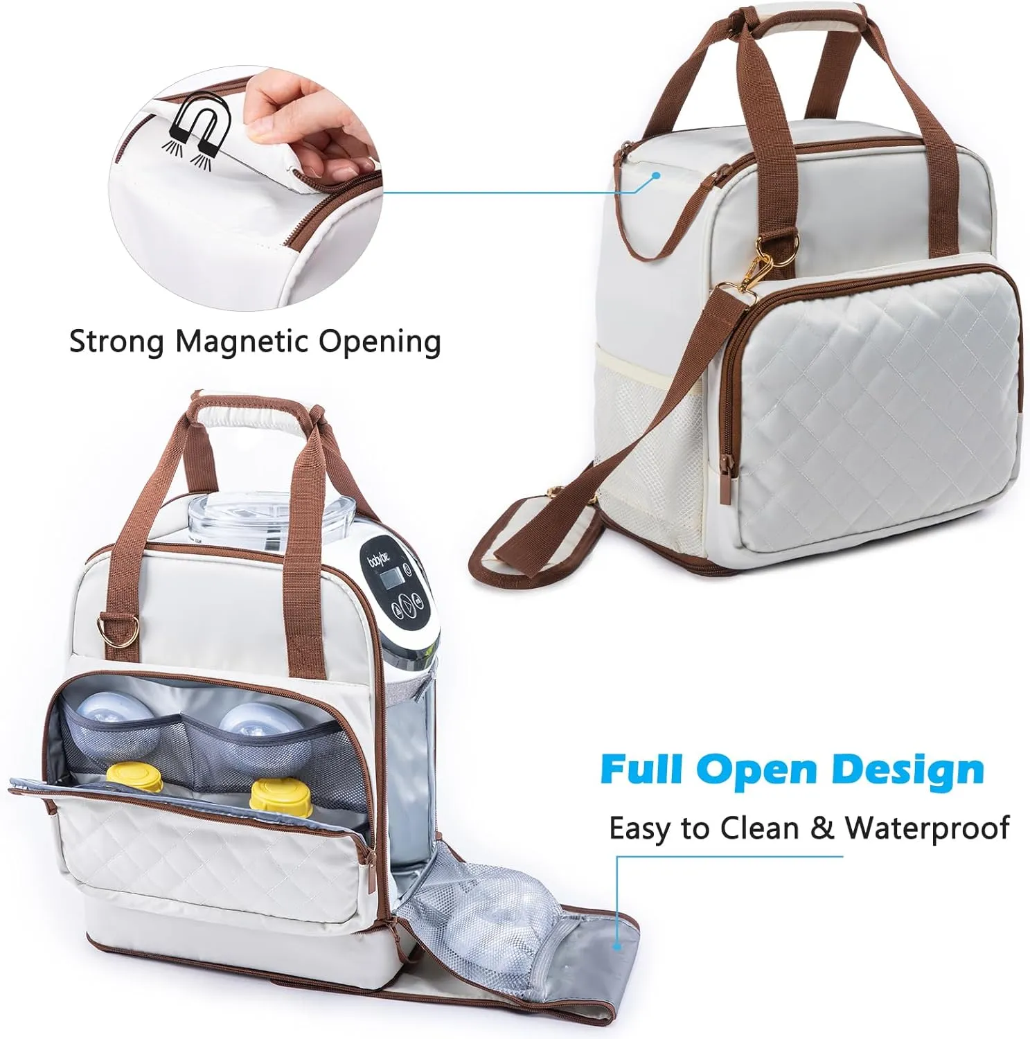 SFYBYHEART Carrying Case Compatible with Baby Brezza Formula Pro Mini Baby Formula Mixer Machine Carrying Bag - Baby Formula Mixer Travel Bag with Pockets for Baby Essential, Pumps, Baby Bottles
