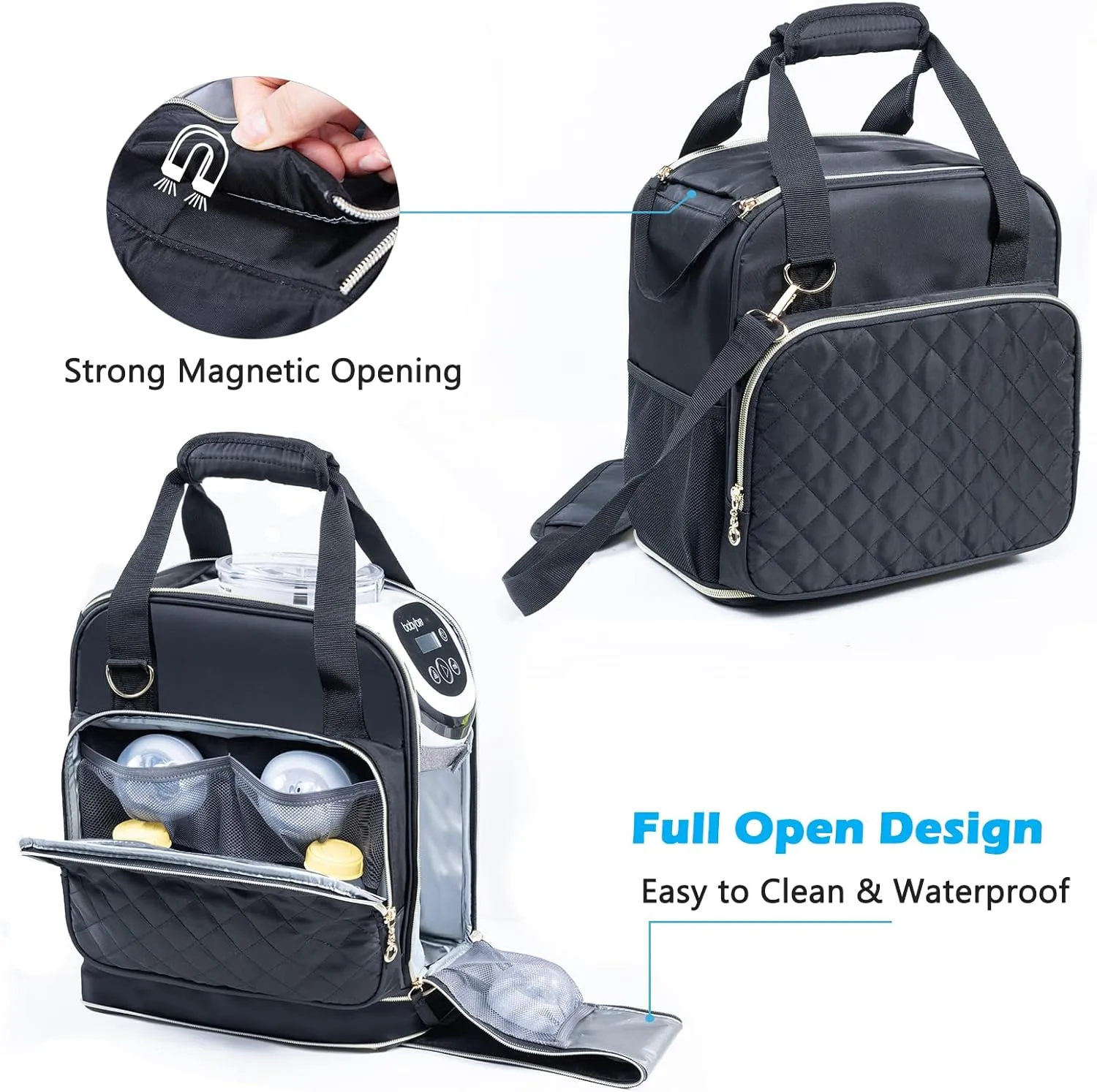 SFYBYHEART Carrying Case Compatible with Baby Brezza Formula Pro Mini Baby Formula Mixer Machine Carrying Bag - Baby Formula Mixer Travel Bag with Pockets for Baby Essential, Pumps, Baby Bottles