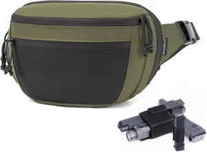 SHANGRI-LA Tactical Fanny Pack for Men and Women, Low-Profile Waist Bag, Holster Included, Multi-Use for Hiking, Travel, EDC