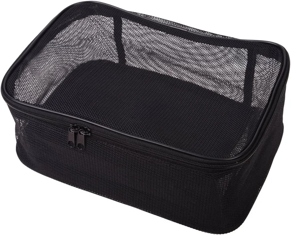 SHANY Assorted Size Cosmetics Travel Bag - Black Mesh Make Up Bag/Organizer - 3PC set