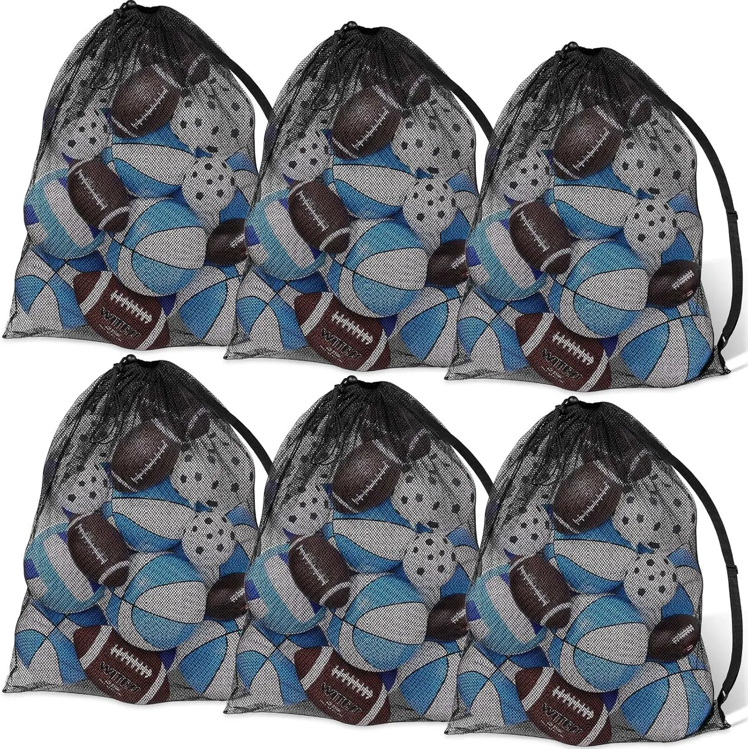 Shappy Extra Large Sports Ball Bag 30 x 40 Inches Mesh Soccer Basketball Bags Large Mesh Pouch with Adjustable Shoulder Strap for Football Volleyball Gym Sports Equipment