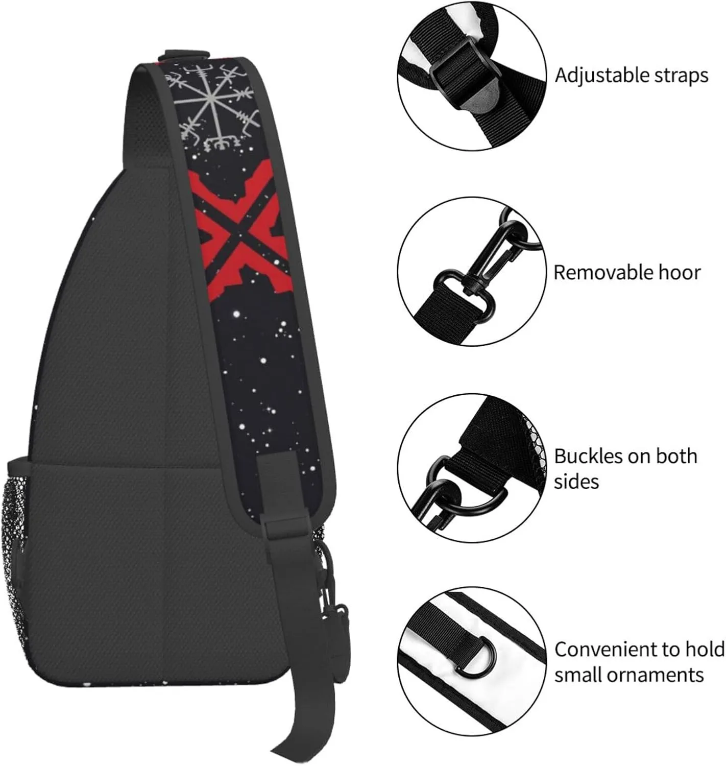 Shark Crossbody Bags Men Cross Chest Bag Women Adjustable Sling Backpack Shoulder Bag