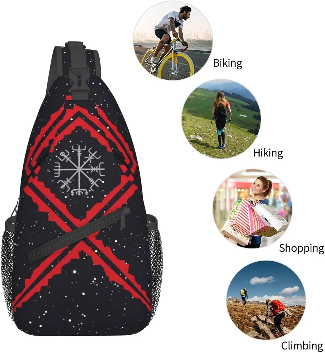 Shark Crossbody Bags Men Cross Chest Bag Women Adjustable Sling Backpack Shoulder Bag