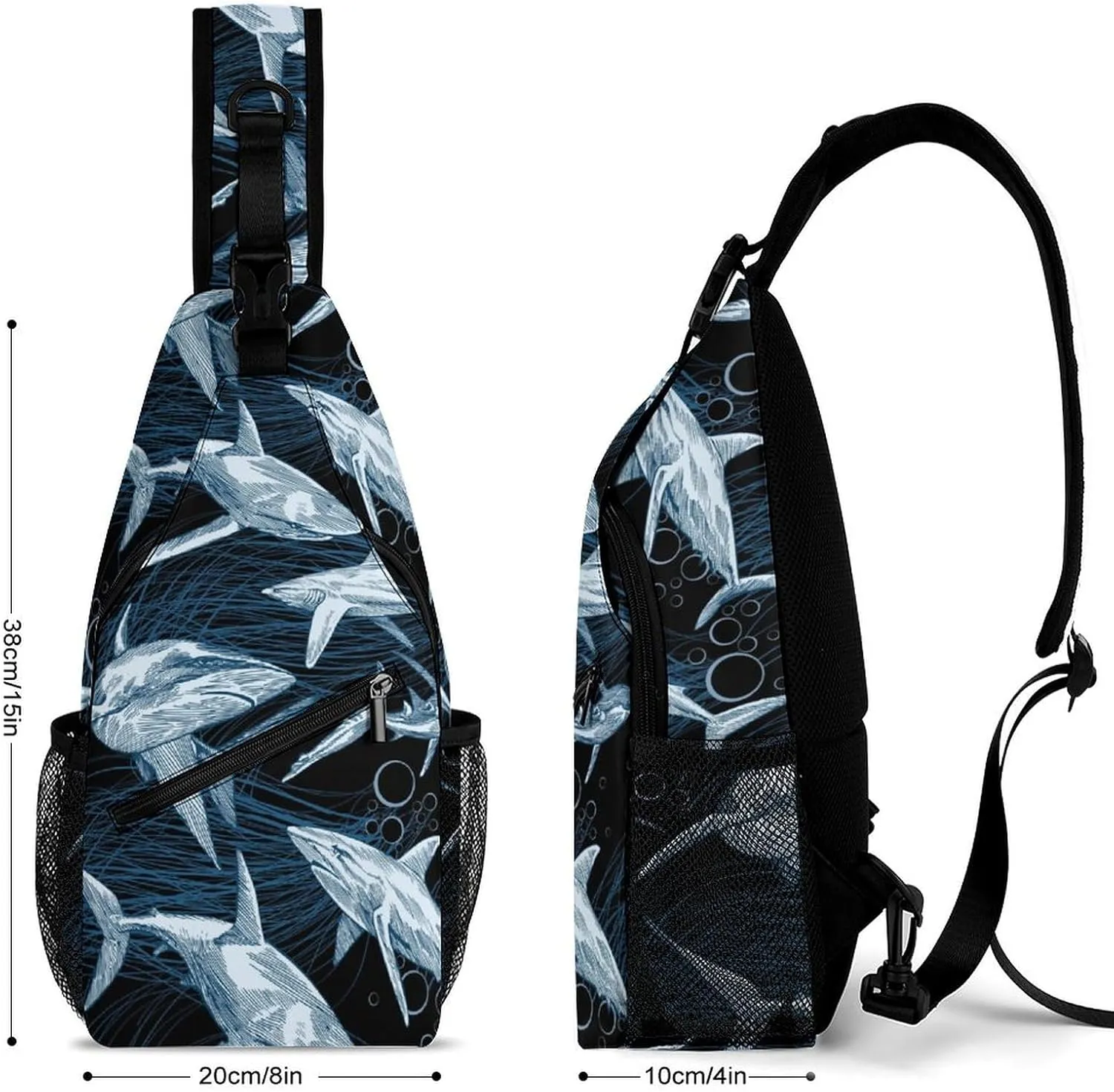 Sharks Sling Backpack Man Womans Crossbody Backpack Chest Bag Running Daypack Shoulder Bag Casual Daypacks Sports Backpacks