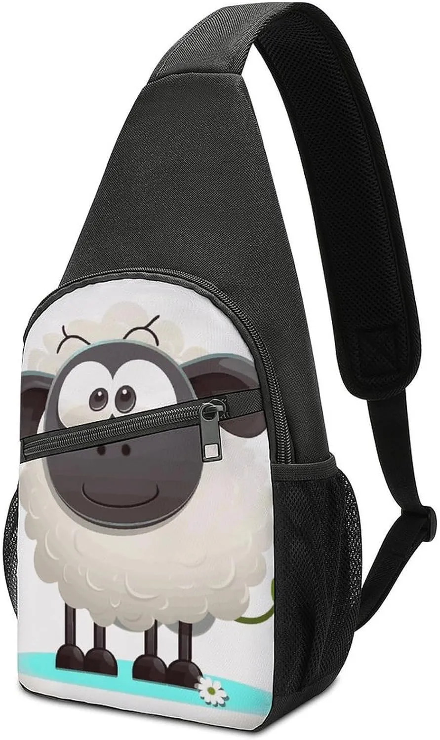 Sheep Sling Bag Travel Sling Backpack Man Purse for Men Hiking Crossbody Bags Chest Bag Shoulder Chest Pack