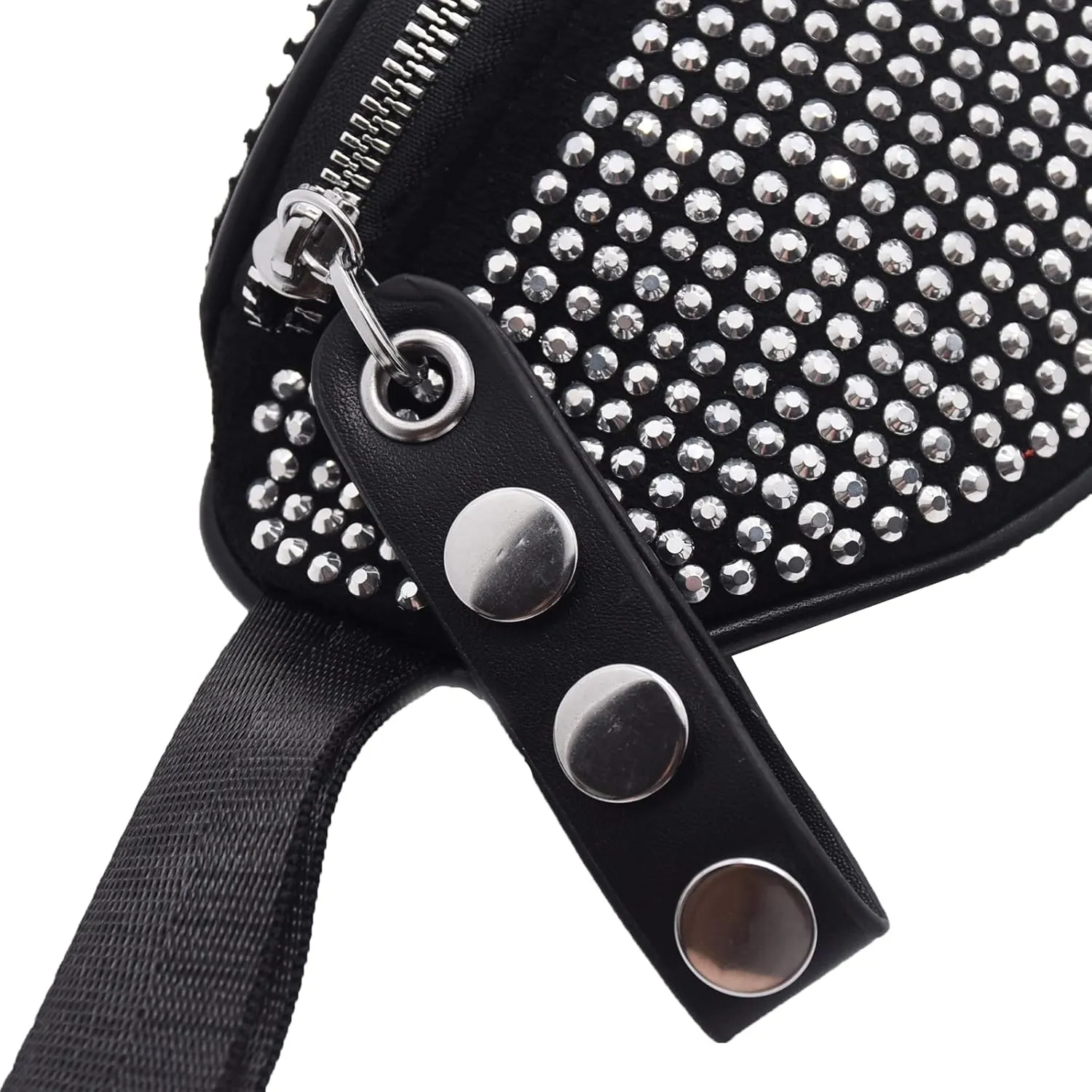 Shiny Rhinestones Crystal Waist Bag Fanny Pack for Women Girls Small Belt Bum Bag Crossbody Cell Phone Pouch for Party Beach Travel