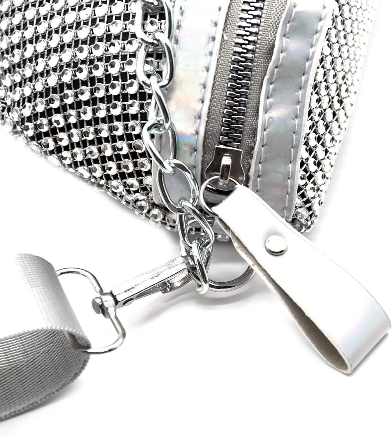 Shiny Rhinestones Crystal Waist Bag Fanny Pack for Women Girls Small Belt Bum Bag Crossbody Cell Phone Pouch for Party Beach Travel