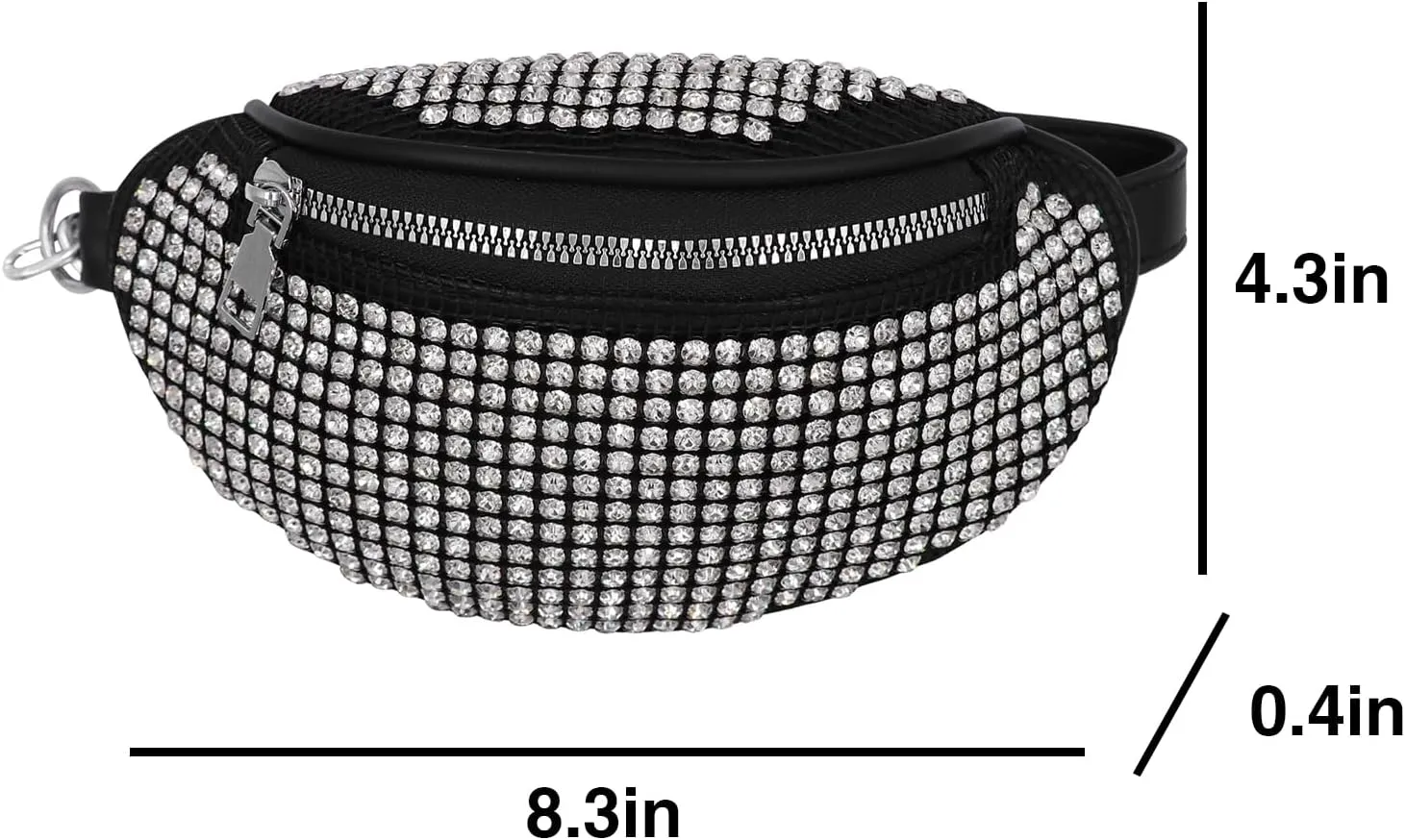 Shiny Rhinestones Waist Bag Fanny Pack for Women Girls Small Belt Bum Bag Crossbody Pouch for Party Travel,Black 3#