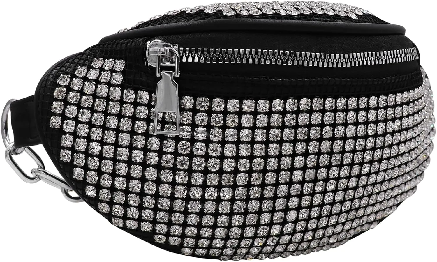 Shiny Rhinestones Waist Bag Fanny Pack for Women Girls Small Belt Bum Bag Crossbody Pouch for Party Travel,Black 3#