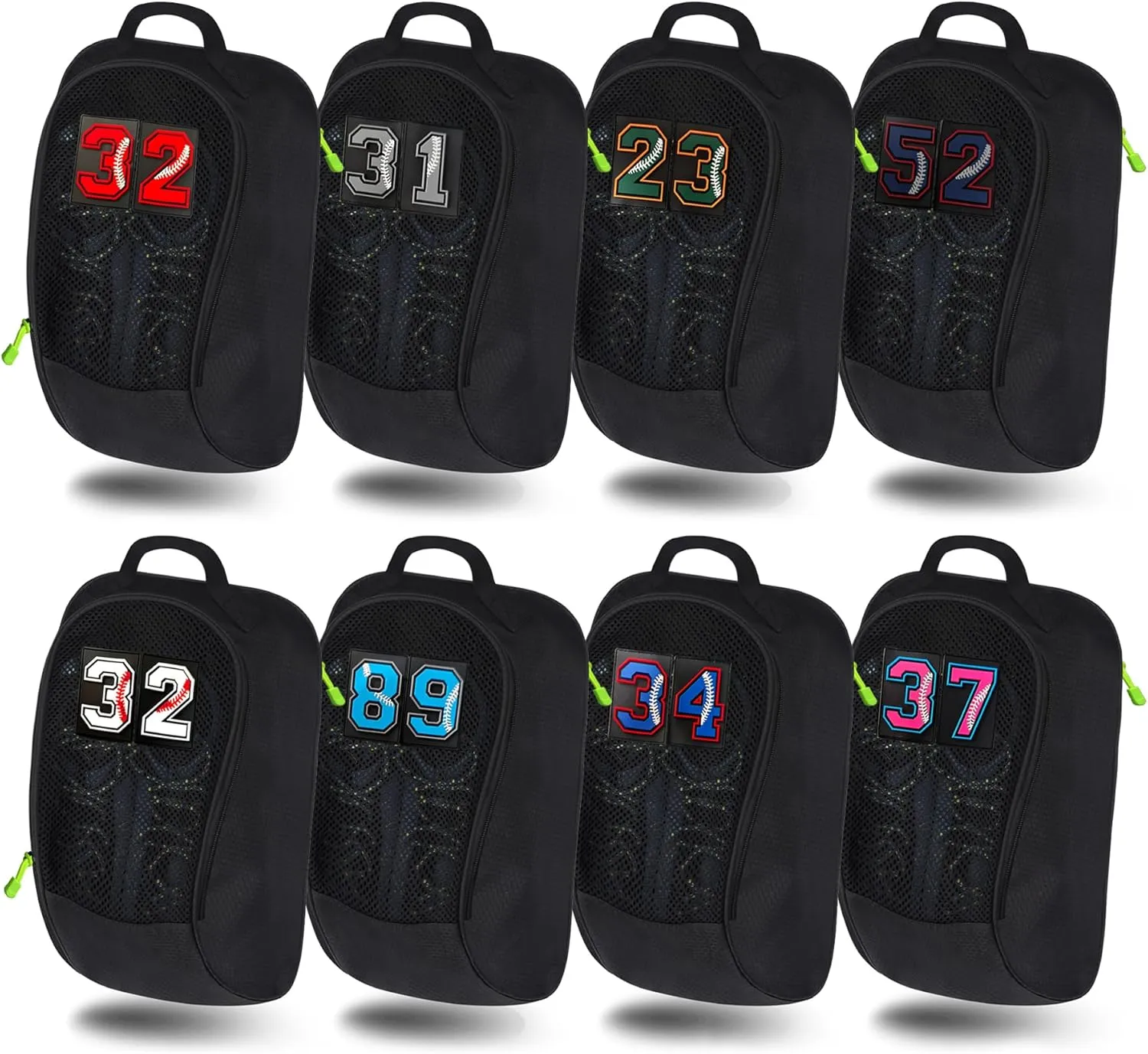 Shoe Bag Golf Travel Soccer Gym Sport with Side Accessory Outside Pocket for Socks Shoe Pouch Portable Large Shoe Storage Bag for Packing Zippered (all black)