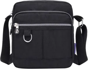 Shoulder Bags for Men Casual Nylon Purse Handbag Crossbody Bags Shoulder Bag Handbag For Women Small (Black, One Size)