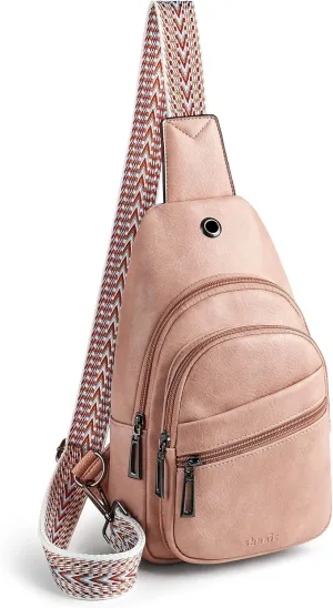 Shrrie Sling Bag Crossbody Bag for Women Vegan Leather Fanny Pack Women Small Travel Purse Chest Waist Bag For Daily Use