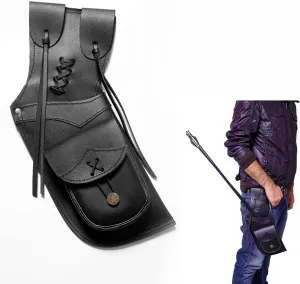 Side Quiver | Genuine Leather Arrow Holder | Traditional Handmade Hip Quiver for Hunting & Archery Sports | Lightweight & Comfortable