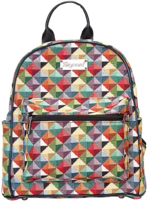 Signare Tapestry Women Backpack Rucksack Casual Daypack Multi-colored Triangle (DAPK-MTRI)